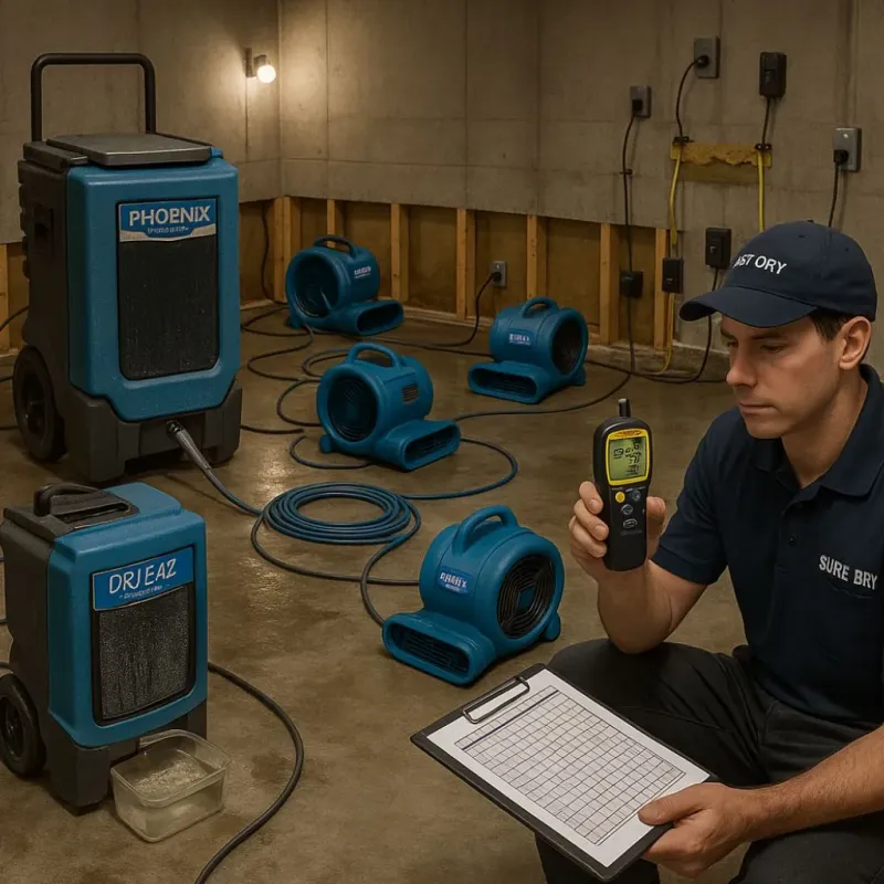 Structural Drying and Dehumidification process in Allen Park, MI